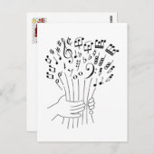 Grafikdesign: Blume von musikalischen Noten - Postkarte (Vorne/Hinten)