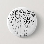 Grafikdesign: Blumen der musikalischen Anmerkungen Button (Vorderseite)