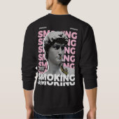Grafikdesign David Sculpture Smoking Streetwear Sweatshirt (Rückseite)