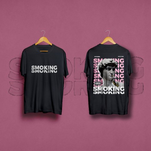 Grafikdesign David Sculpture Smoking Streetwear T-Shirt