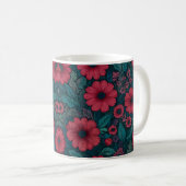 Grafikdesign der roten Blume Kaffeetasse (VorderseiteRechts)