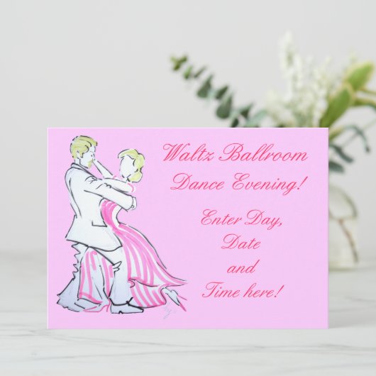Grafikdesign der Waltz Dancers Einladung (Stehend Vorderseite)