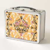 Grafikdesign, gotische Blume, Lebensdauer Metall Brotdose (Vorderseite)