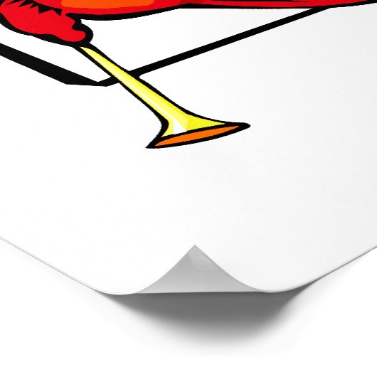 Grafikdesign in Bagpipe, rot und braun Poster (Ecke)