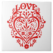 Grafikdesign in roter Liebe Fliese (Vorderseite)