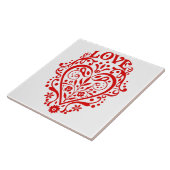 Grafikdesign in roter Liebe Fliese (Seite)