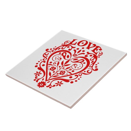 Grafikdesign in roter Liebe Fliese (Seite)