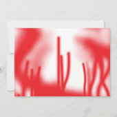 Grafikdesign mit fett rotem und orangefarbenem Des Einladung (Rückseite)