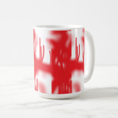 Grafikdesign mit fett rotem und orangefarbenem Des Kaffeetasse (VorderseiteRechts)