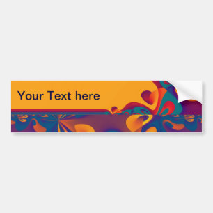 Grafikdesign Muster - violett orange + Text Autoaufkleber