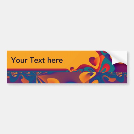 Grafikdesign Muster - violett orange + Text Autoaufkleber (Vorne)