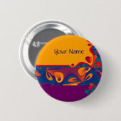 Grafikdesign Muster - violett orange + Text Button (Vorne & Hinten)