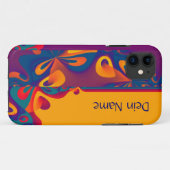 Grafikdesign Muster - violett orange + Text Case-Mate iPhone Hülle (Rückseite (Horizontal))