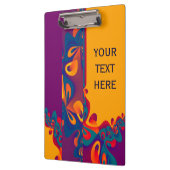 Grafikdesign Muster - violett orange + Text Klemmbrett (Links)
