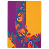 Grafikdesign Muster - violett orange + Text Klemmbrett (Rückseite)