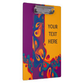 Grafikdesign Muster - violett orange + Text Klemmbrett (Rechts)