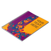 Grafikdesign Muster - violett orange + Text Notizblock (Linke Seite)