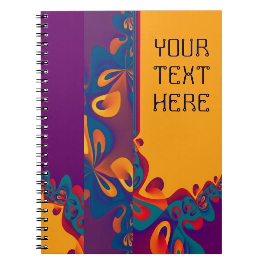 Grafikdesign Muster - violett orange + Text Notizblock (Vorderseite)