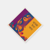 Grafikdesign Muster - violett orange + Text Serviette (Ecke)