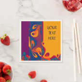Grafikdesign Muster - violett orange + Text Serviette (Beispiel)