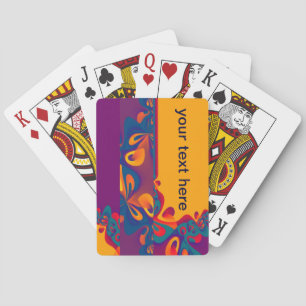 Grafikdesign Muster - violett orange + Text Spielkarten