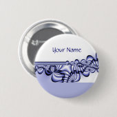 Grafikdesign-Muster - weiß blau + Ihr Text Button (Vorne & Hinten)