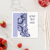 Grafikdesign-Muster - weiß blau + Ihr Text Serviette (Beispiel)