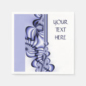 Grafikdesign-Muster - weiß blau + Ihr Text Serviette (Vorderseite)
