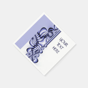 Grafikdesign-Muster - weiß blau + Ihr Text Serviette