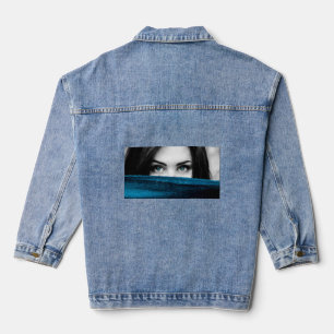 Grafikdesign-Neuheit Schöne blaue Augen Jeansjacke