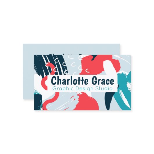 Grafikdesign Paint Splash Personalisiert Modern Visitenkarte (Vorderseite/Rückseite Beispiel)