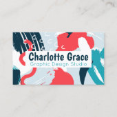Grafikdesign Paint Splash Personalisiert Modern Visitenkarte (Vorderseite)