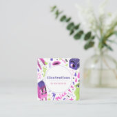 Grafikdesign von Funky Abstrakt Cartoon Illustrati Quadratische Visitenkarte (Stehend Vorderseite)