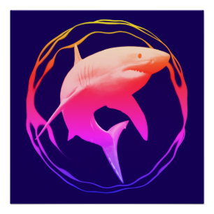 Grafikdesign von Great White Shark Poster