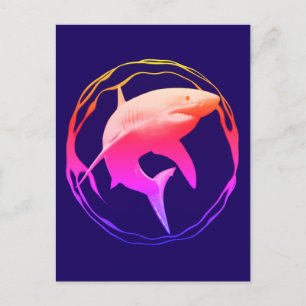Grafikdesign von Great White Shark Postkarte