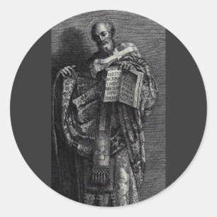 Grafikdesign zum Heiligen Athanasius von Alexandri Runder Aufkleber