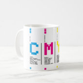 Grafikdesigner CMYK Tinte Print Kaffeetasse (Vorderseite Links)