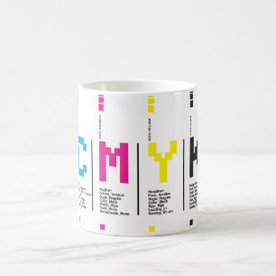 Grafikdesigner CMYK Tinte Print Kaffeetasse