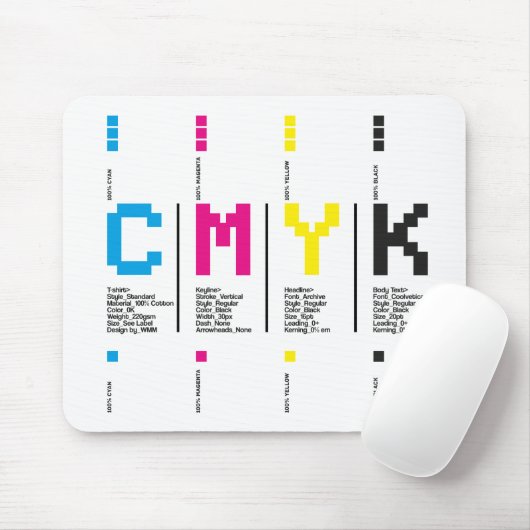 Grafikdesigner CMYK Tinte Print Mousepad (Mit Mouse)