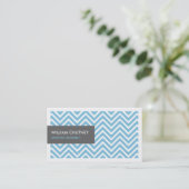 Grafikdesigner - Light Blue Zickzack Zigzag Visitenkarte (Stehend Vorderseite)