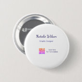 Grafikdesigner Name Scan QR-Code Details Beruf Button (Vorne & Hinten)