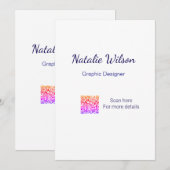 Grafikdesigner Name Scan QR-Code Details Beruf Einladung (Vorne/Hinten)