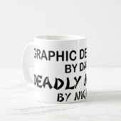 Grafikdesigner tödliches Ninja Kaffeetasse (Vorderseite Links)