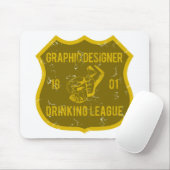 Grafikdesigner-trinkende Liga Mousepad (Mit Mouse)
