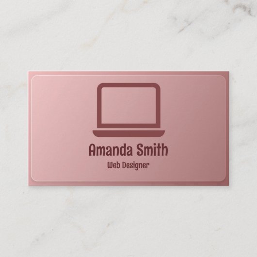 Grafikdesigner | Web Designer Rosa Glas Visitenkarte (Vorderseite)