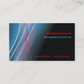 Grafikdesignerkarte mit blauer roter Welle Visitenkarte (Rückseite)