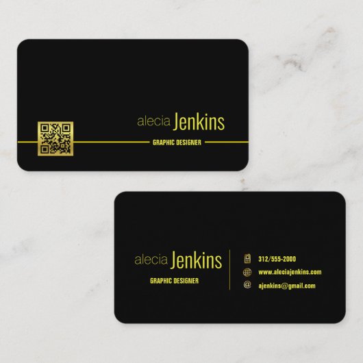 Grafikdesignerkarte "qr code" visitenkarte (Vorne/Hinten)