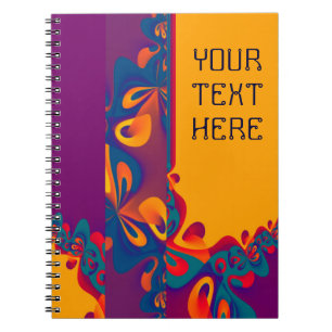 Grafikdesignmuster - violett orange + Ihr Text Notizblock