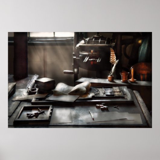 Grafiker - Im Druckerbüro Poster (Vorne)