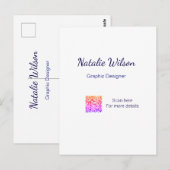 Grafiker Name Scan QR-Code Details Beruf Postkarte (Vorne/Hinten)